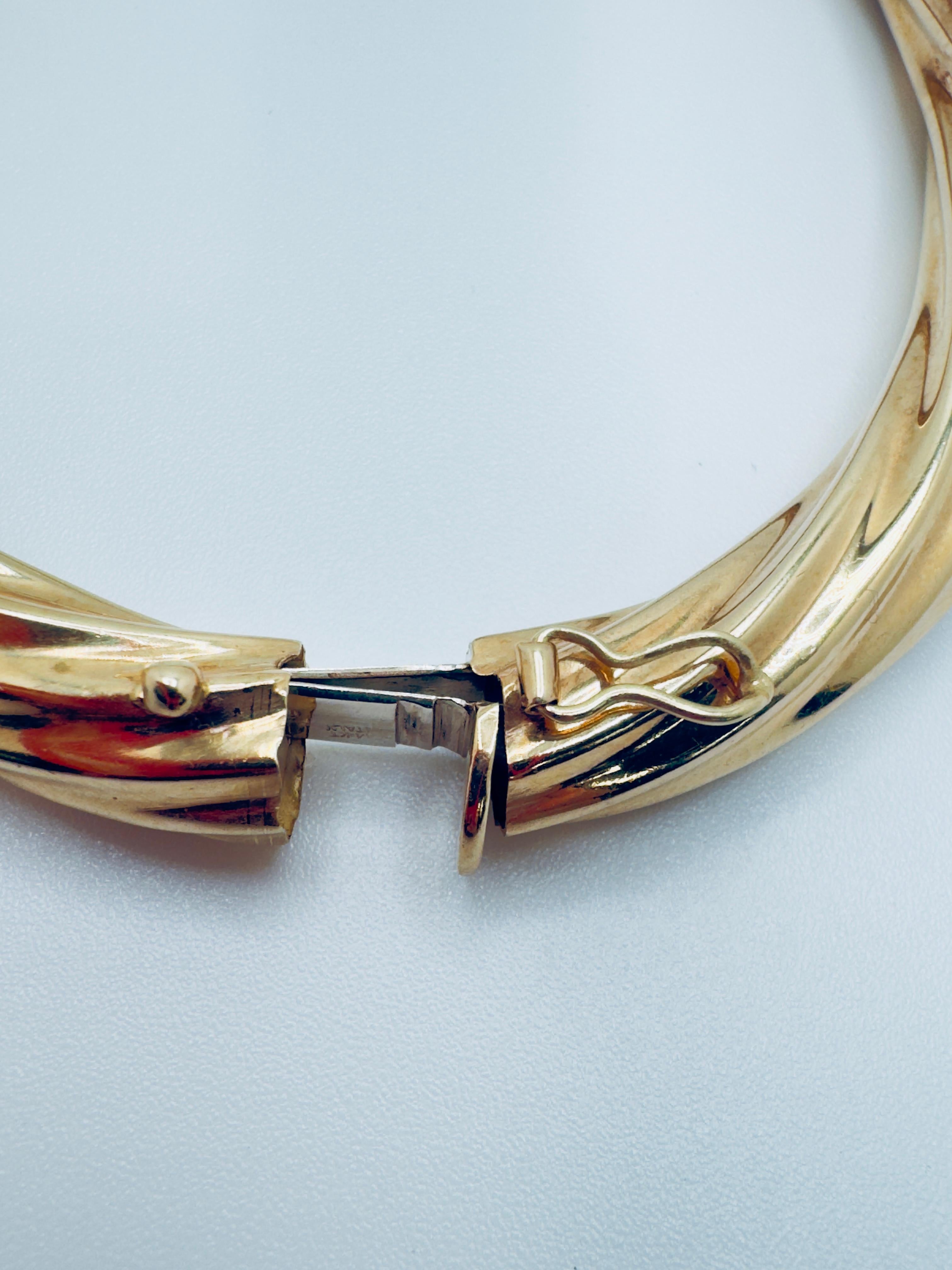 Pulsera clásica de oro amarillo de 14 quilates Cable Twist en venta 1