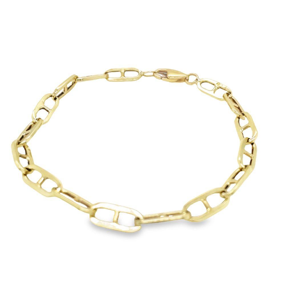 Bracelet classique en or jaune 14K à maillons en forme d'ancre de Marin Excellent état - En vente à beverly hills, CA
