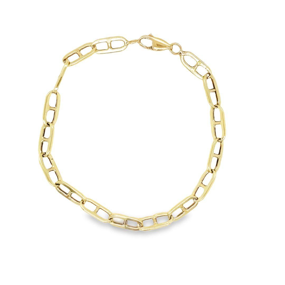 Bracelet classique en or jaune 14K à maillons en forme d'ancre de Marin en vente 1