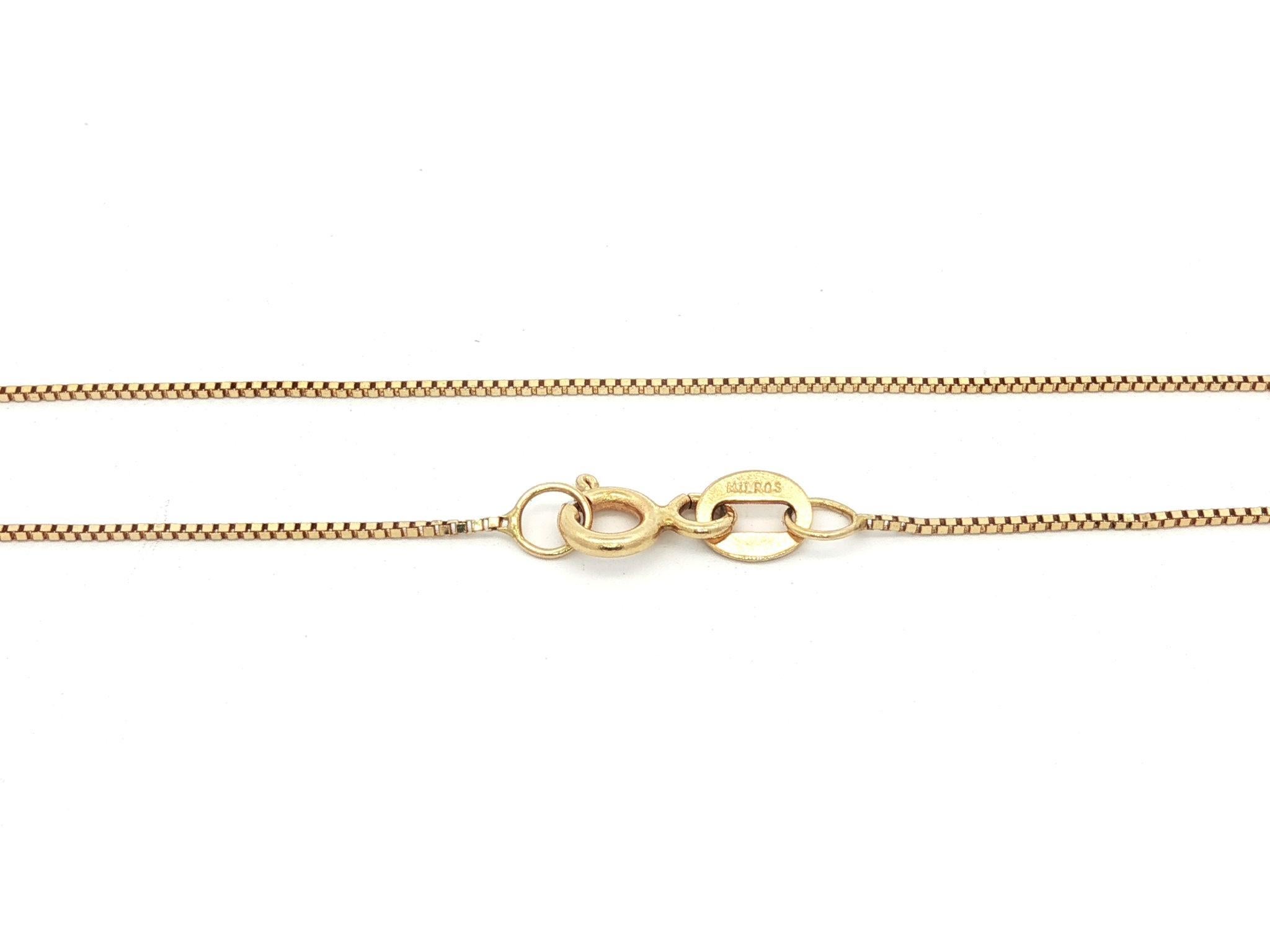 Collana classica in oro giallo 14k con ciondolo a raggiera con diamante da 0,45 carati con catena a scatola da 18