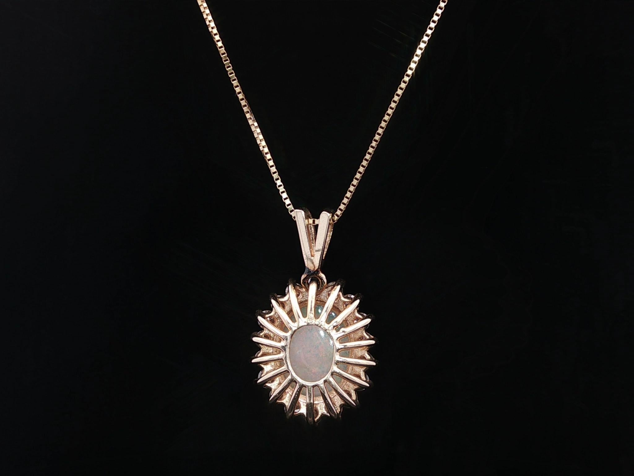 Donna Collana classica in oro giallo 14k con ciondolo a raggiera con diamante da 0,45 carati con catena a scatola da 18