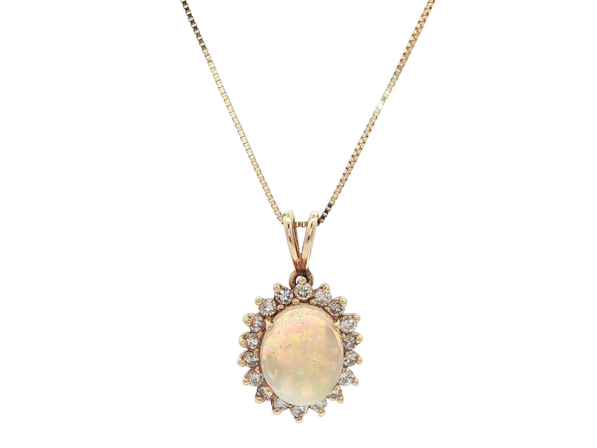 Collana classica in oro giallo 14k con ciondolo a raggiera con diamante da 0,45 carati con catena a scatola da 18