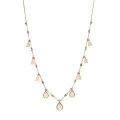 Classic 14K Yellow Gold Pear-Cut Opal Necklace