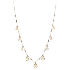 Classic 14K Yellow Gold Pear-Cut Opal Necklace