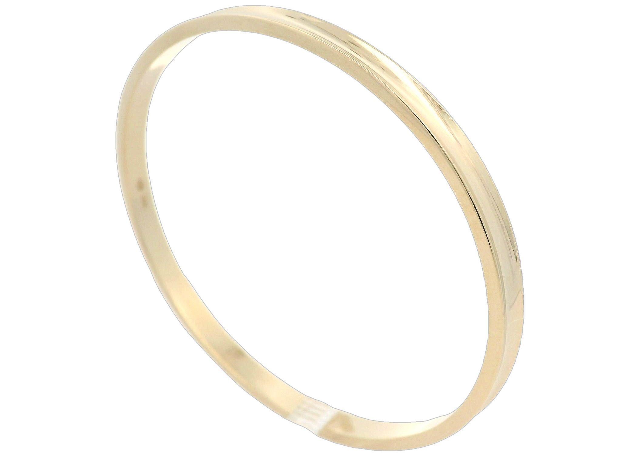 Women's Classic 14k Yellow Gold Polished Concave Stackable Slip On Bangle Bracelet