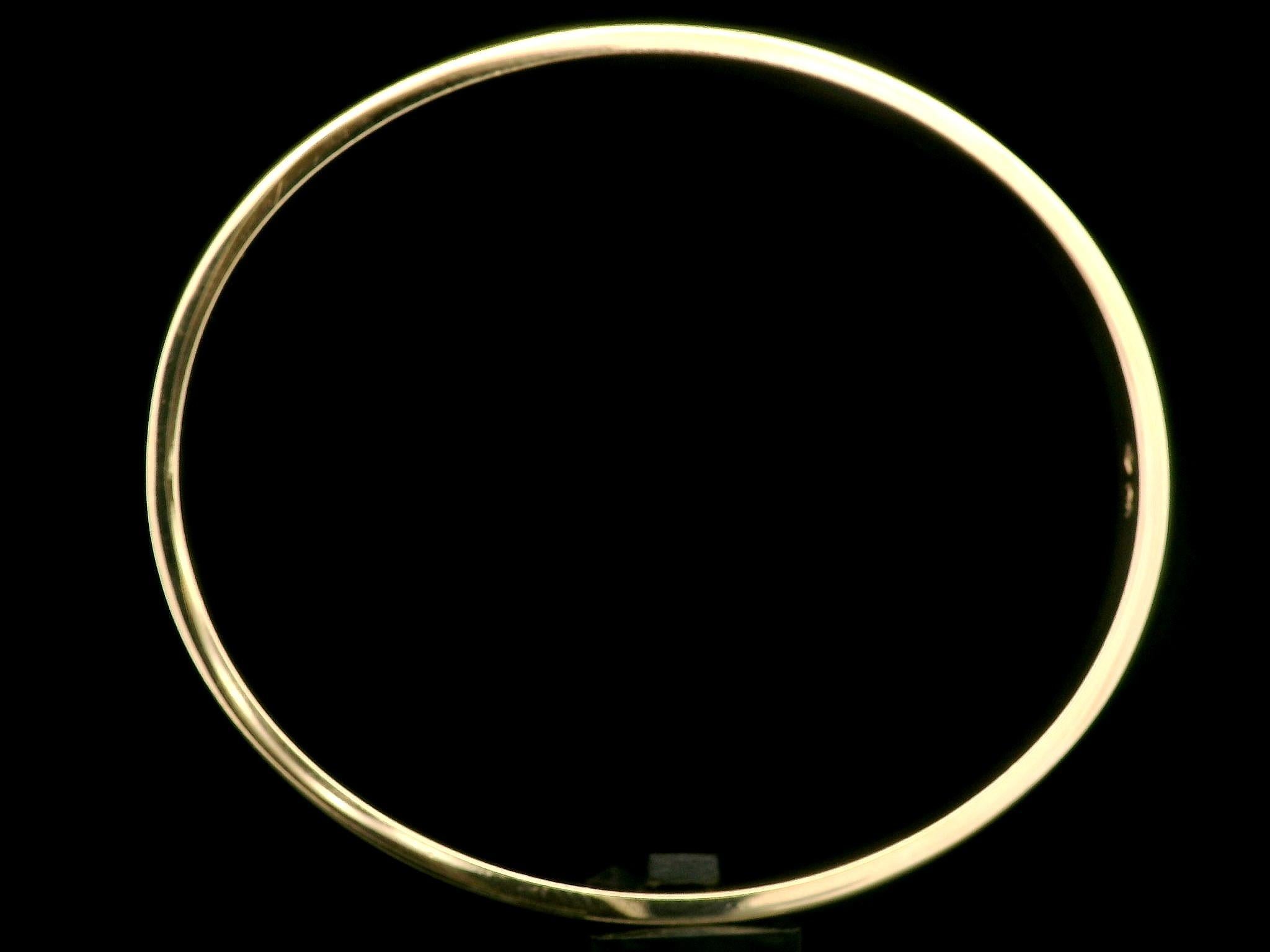 Classic 14k Yellow Gold Polished Concave Stackable Slip On Bangle Bracelet 3