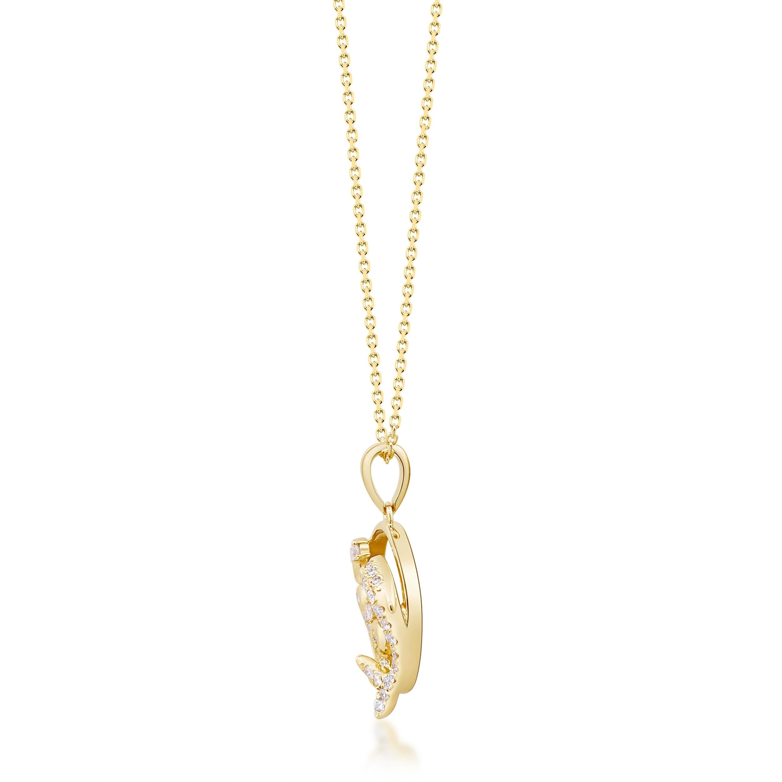 *Glamorous, edgy and dainty Dolphin dancing in waves Necklace features 14K yellow Gold & Diamond Dolphin. It is a precious accessory suitable for both daily and office wear.
* The Smithsonian Jewelry collection which is launched in 2022 in