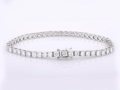 Bracciale tennis classico in oro bianco 14KT con diamanti a taglio rotondo da 6,99 carati