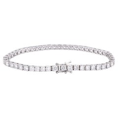 Bracciale tennis classico in oro bianco 14KT con diamanti a taglio rotondo da 6,99 carati