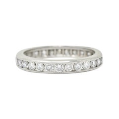 Vintage Classic 1.50 Carats Diamond Platinum Channel Eternity Band Ring
