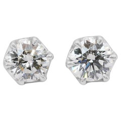Orecchini classici con diamanti da 1,50 carati in oro bianco 18 carati - certificati IGI