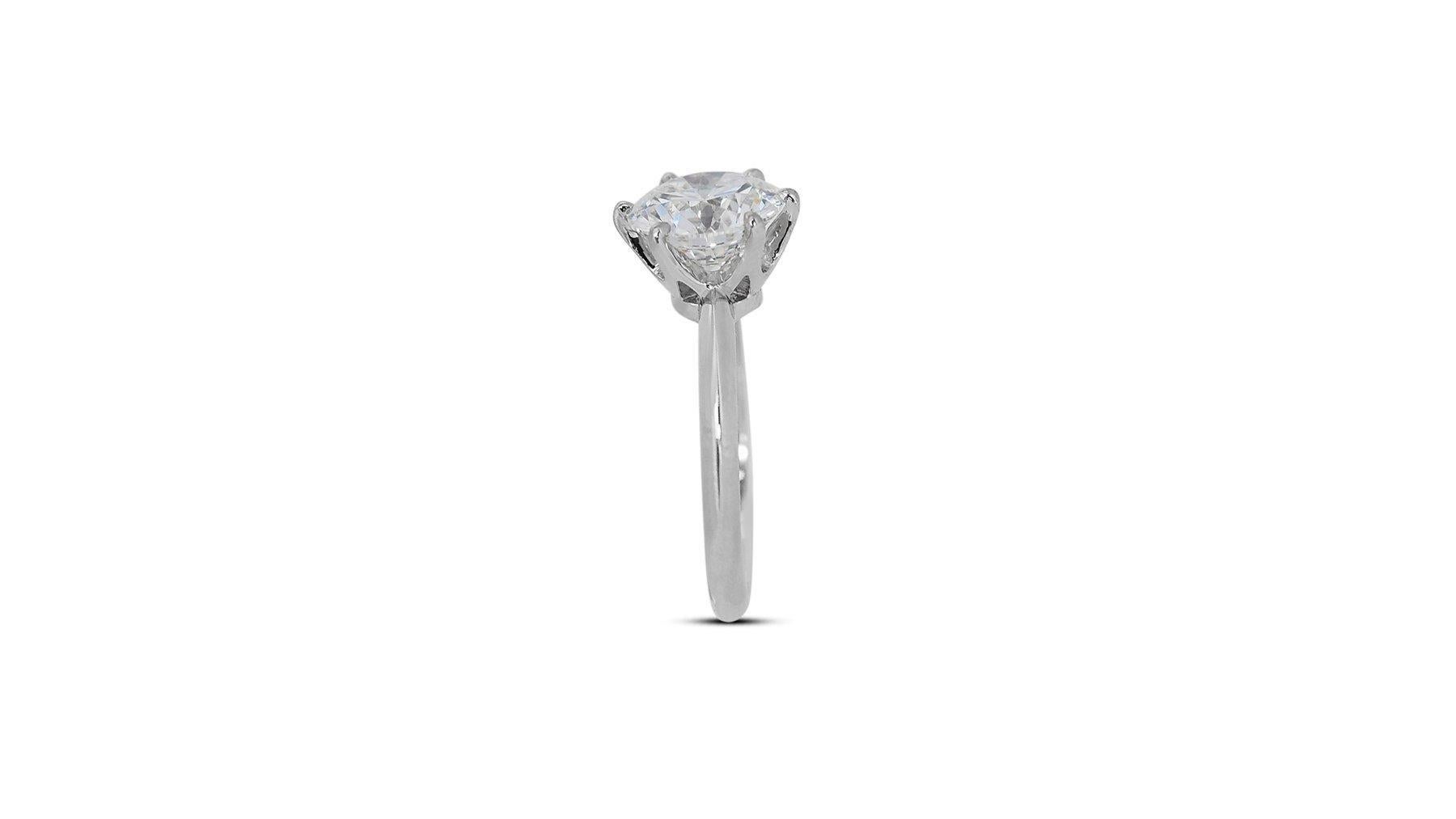 Classic 1.50ct Triple Excellent Ideal Cut Diamond Solitaire Ring For Sale 2