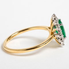 Classic 18 Carat Emerald & Diamond Cluster Ring