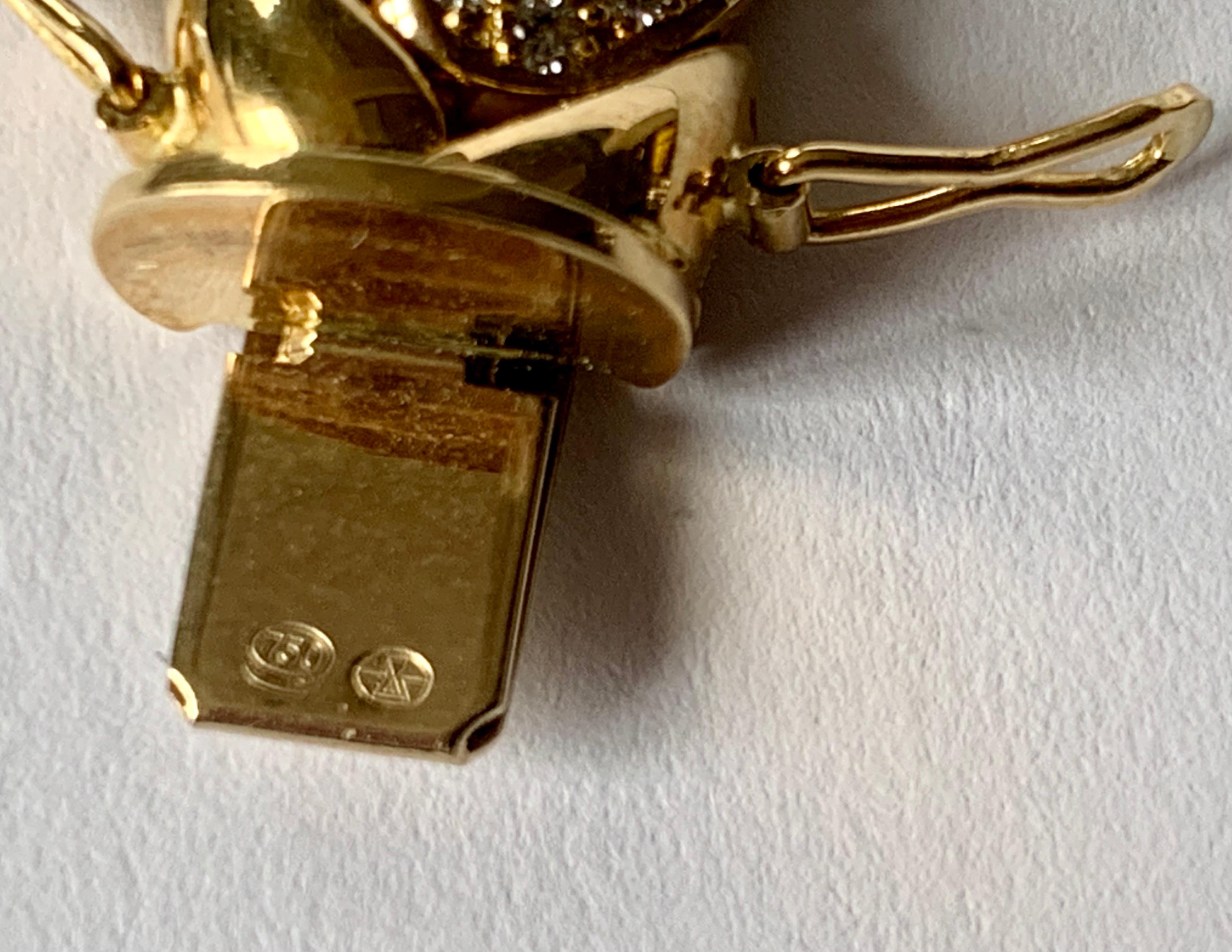 Taille ronde Bracelet classique en or jaune 18 carats avec diamants par Gübelin, Suisse en vente