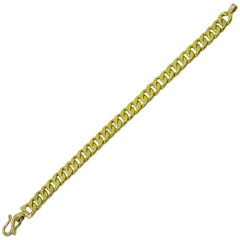 Classic 18 Karat Gold Curb Link Bracelet