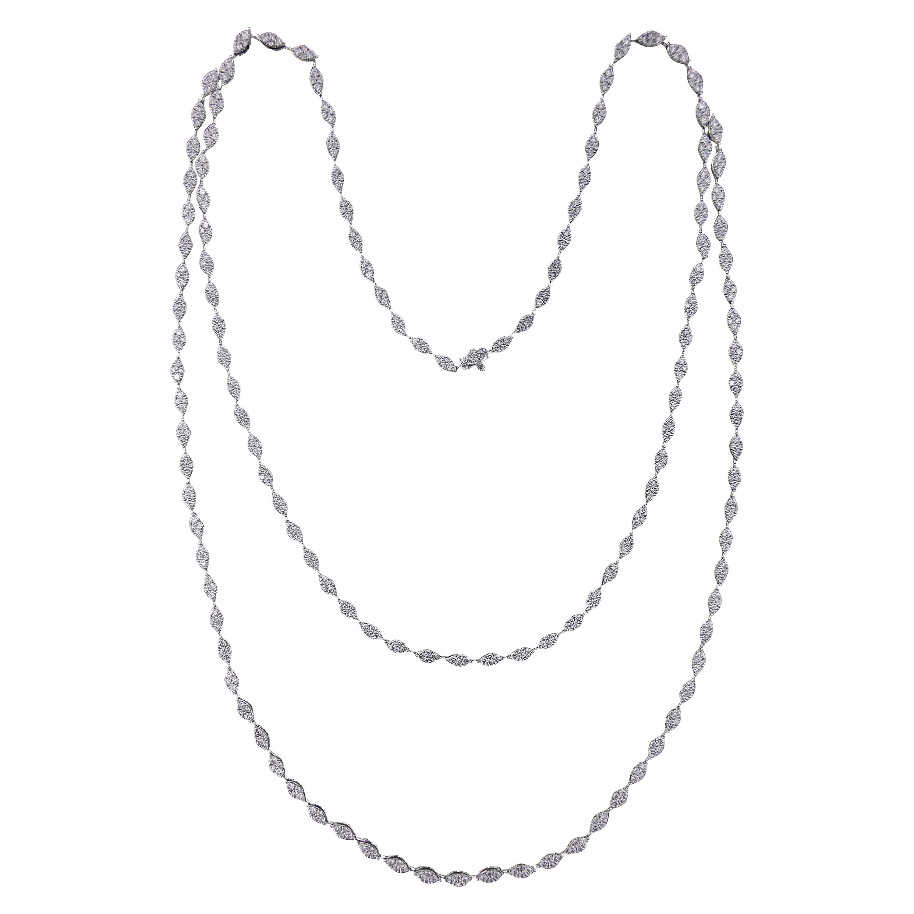 Glamorous 18 Karat White Gold, Diamond and Ruby Necklace For Sale at 1stDibs