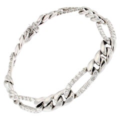 Bracciale classico a catena in oro bianco 18 carati con diamanti