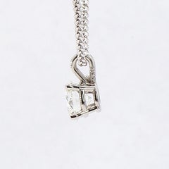 Classic 18 Karat White Gold Solitaire  Diamond Pendant GIA Certified