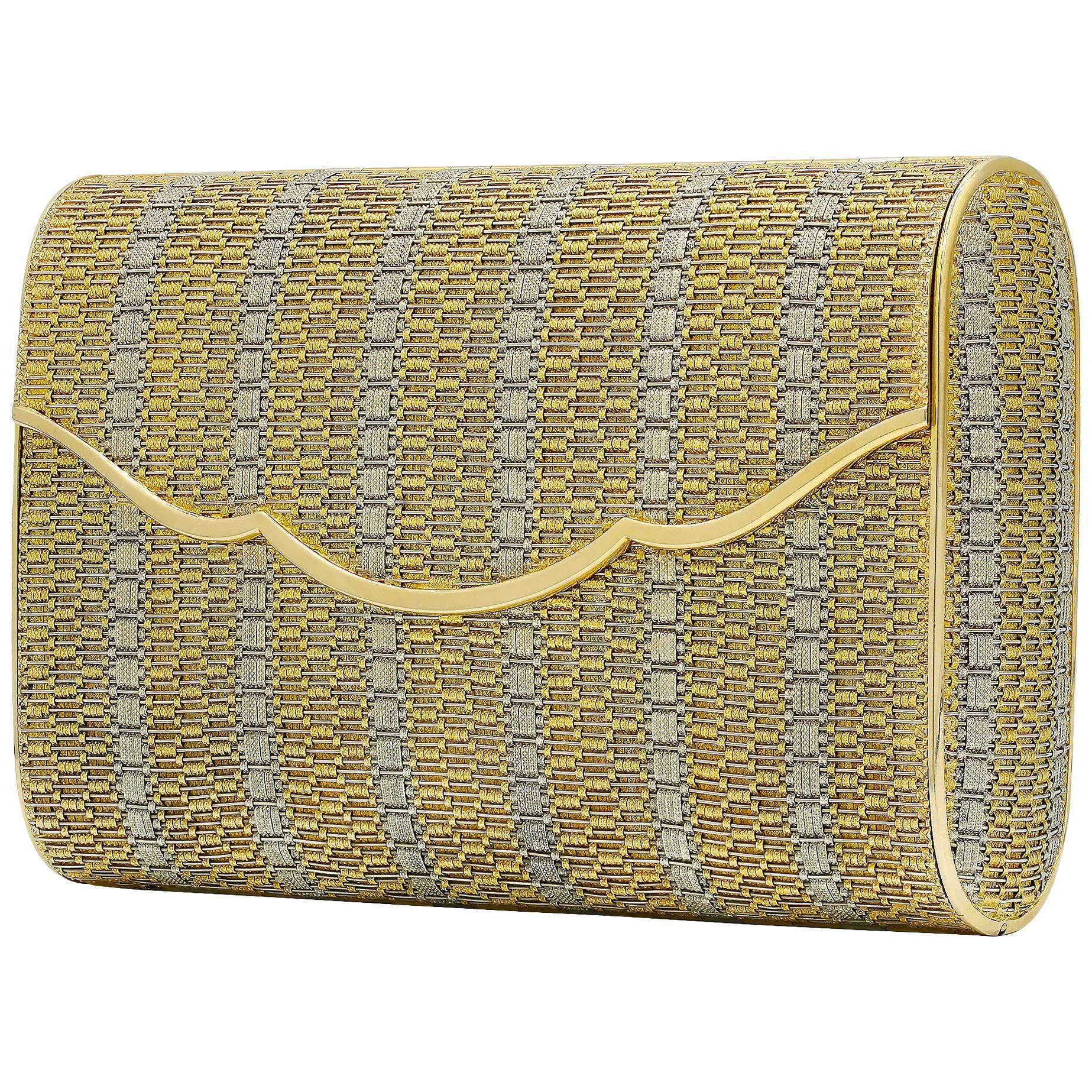 Classic 18 Karat Yellow Gold Mesh Handbag Clutch