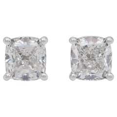 Orecchini classici con diamanti da 1,80 carati in oro bianco 18 carati - certificati GIA