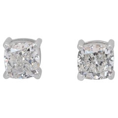 Classic 1.80ct Diamonds Stud Earrings in 18k White Gold - IGI Certified