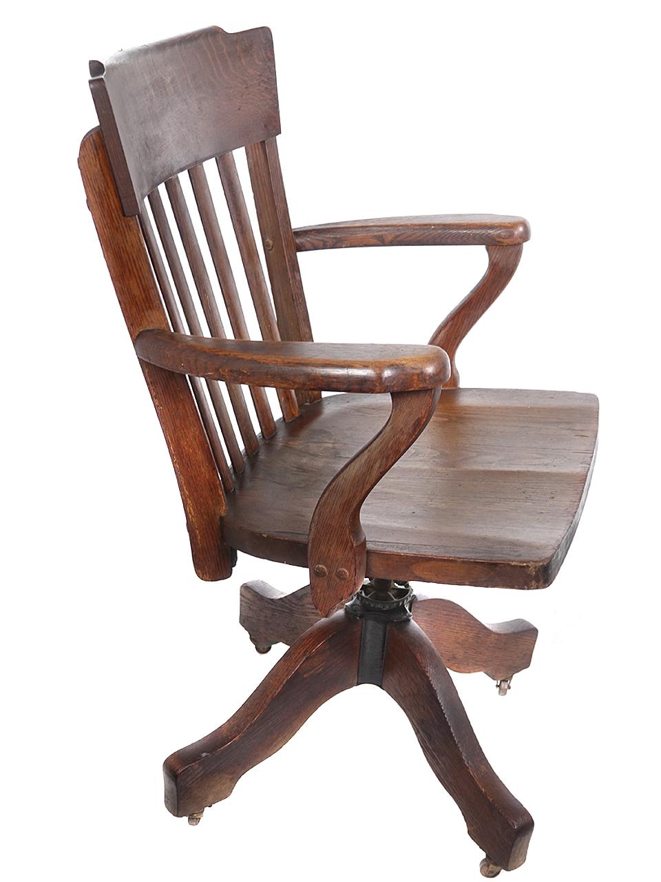 Industrial Classic 1890s Oak Desk Chair