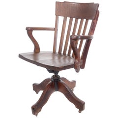 Antique Classic 1890s Oak Desk Chair
