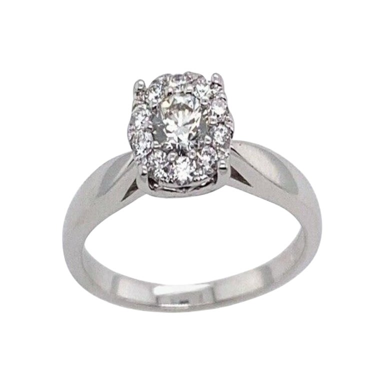 Anello classico con solitario di diamanti in oro bianco 18 ct e 0,33 ct F/VS