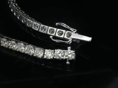 Clásico 18k Oro Blanco 11.50ctw Bonito Gran Diamante Redondo Línea Tenis Pulsera