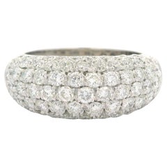Classic 18k Weißgold 2,0ctw Fiery Pave Diamond Domed Bombe Band Ring
