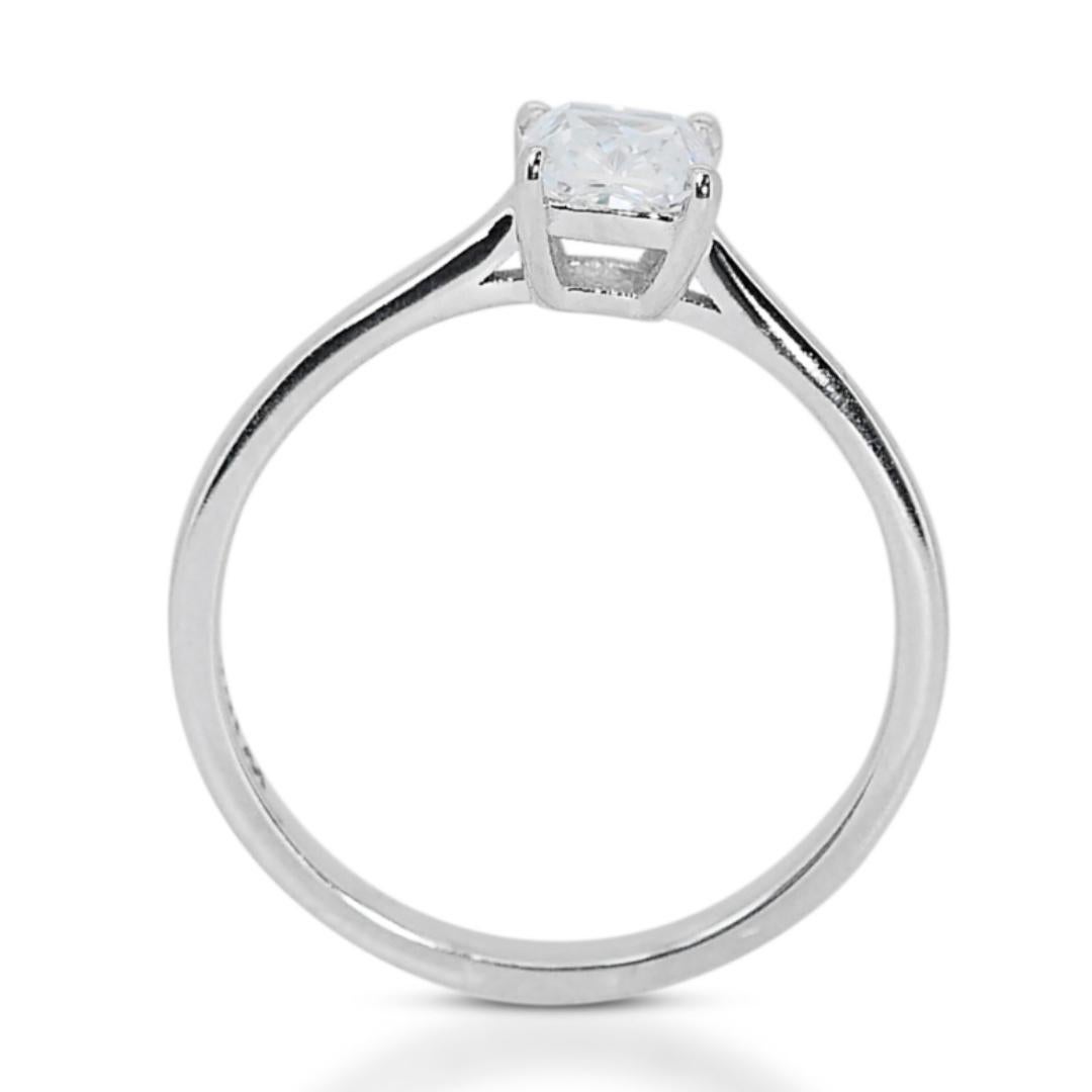 Classic 18K White Gold Solitaire Natural Diamond Ring w/ 1.05ct - GIA Certified In New Condition For Sale In רמת גן, IL