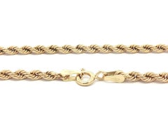Classic 18k Yellow Gold 17.5mm Rope Link Chain Necklace w/ Spring Ring Clasp