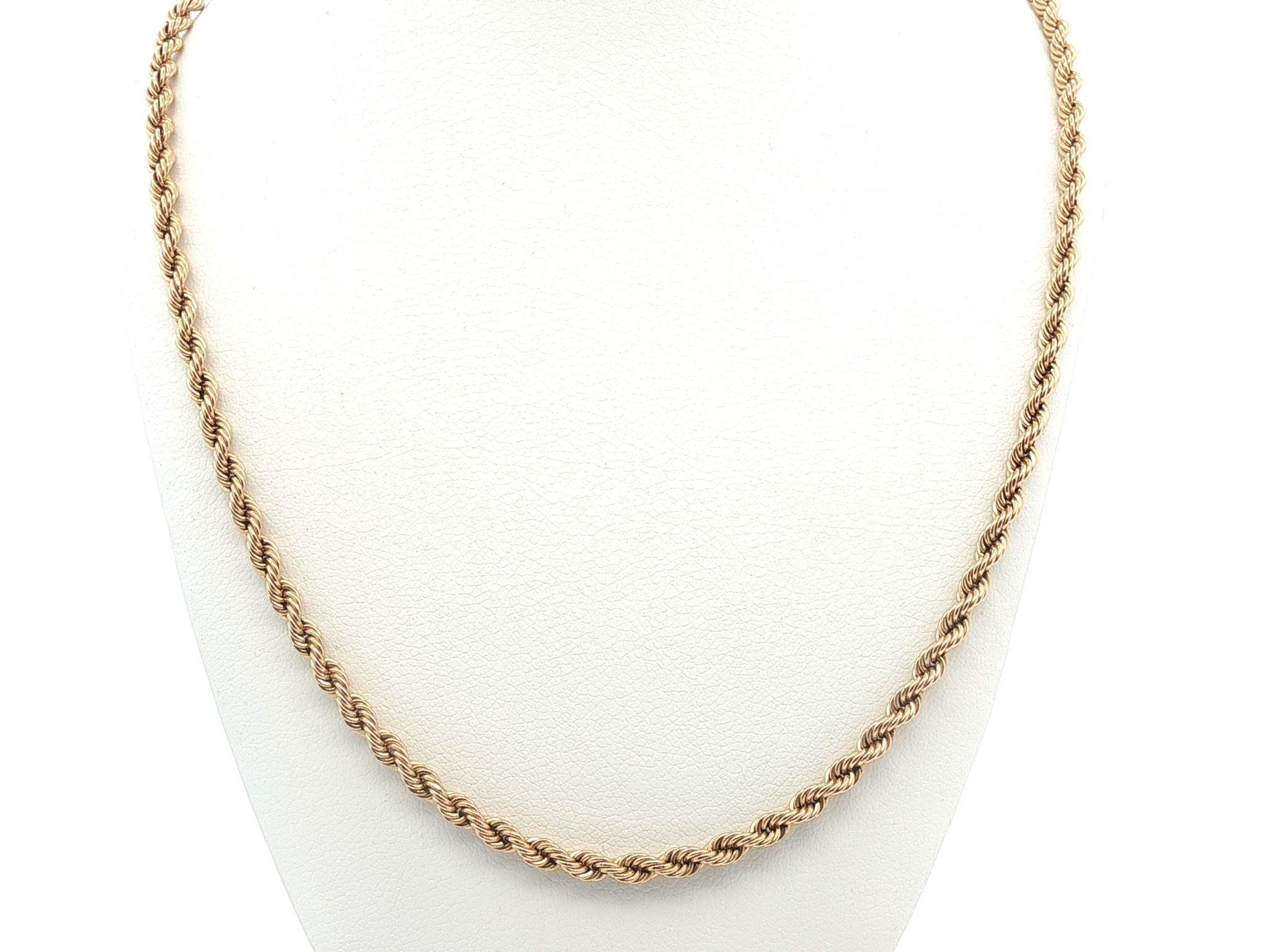 Collier classique en or jaune 18k à maillons de corde de 17,5 mm avec fermoir à anneau à ressort Pour femmes en vente