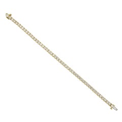 Classic 18k Yellow Gold 7.50ctw Round Brilliant Cut Diamond Line Tennis Bracelet