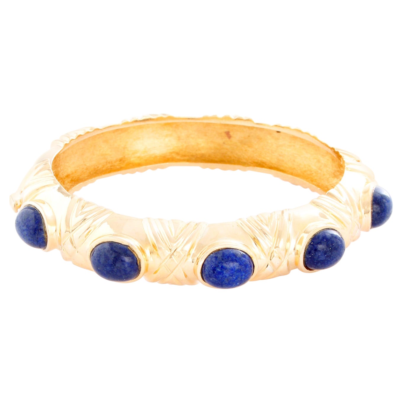 Bracelet classique en or jaune 18 carats en lapis-lazuli en vente