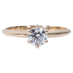 Classic 18K Yellow Gold Ring with 0.53 ct Natural Diamonds- GIA Certificate