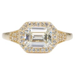 Bague classique en or jaune 18 carats avec 1,67 ct de diamants naturels, certificat AIG