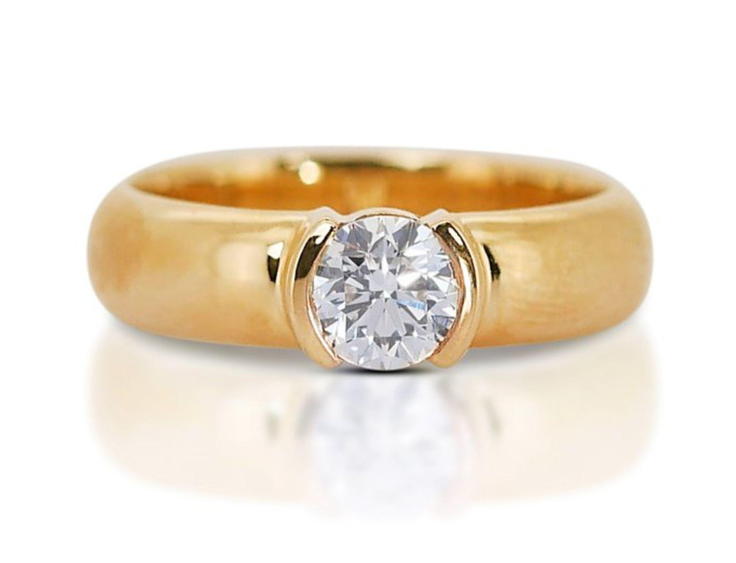 Classic 18K Gelbgold Solitär Ring (Rundschliff)