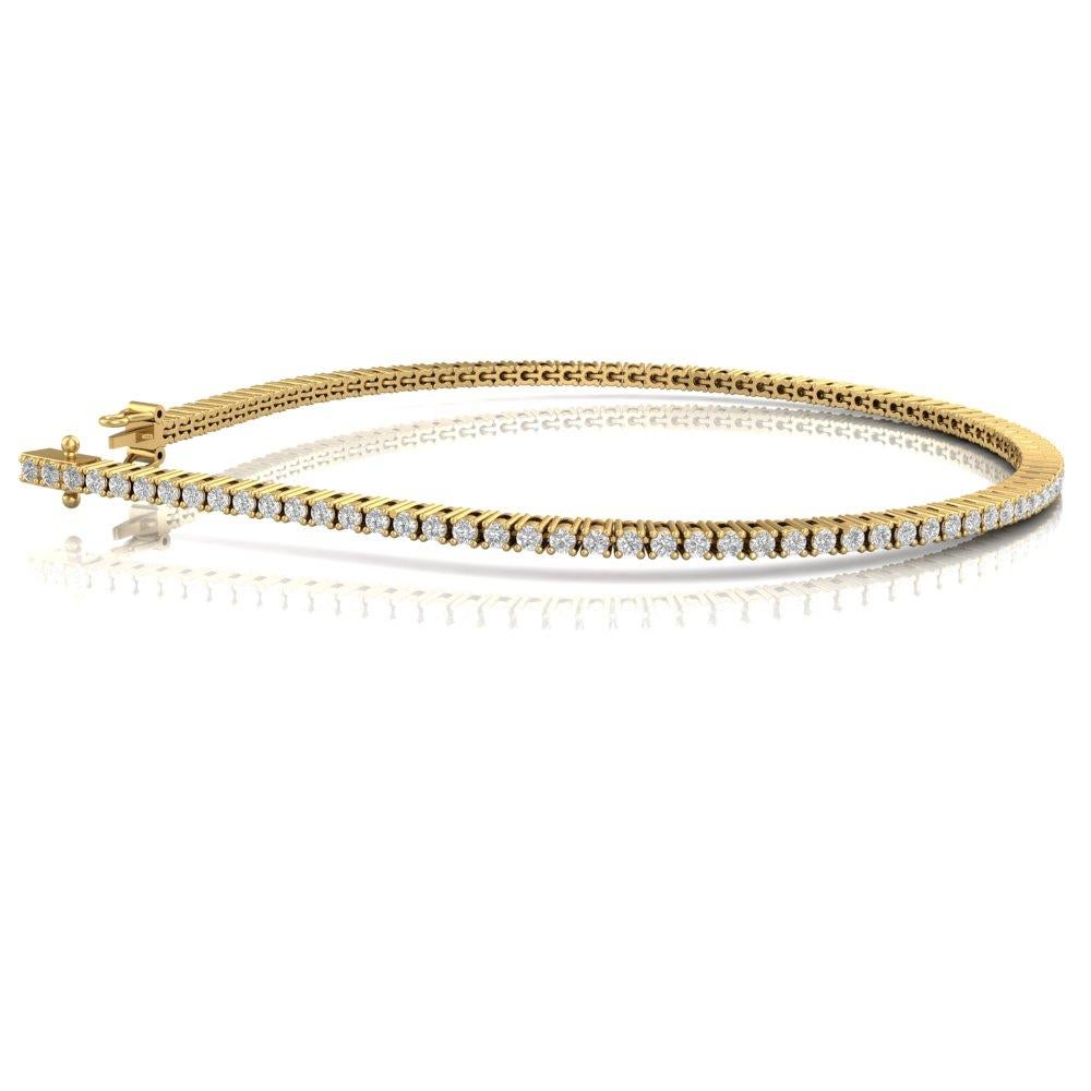 Bracelet de tennis classique en or jaune 18 carats avec diamants, 7 pouces Neuf - En vente à Khet Bang Rak, Krung Thep Maha Nakhon