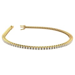 Bracelet de tennis classique en or jaune 18 carats avec diamants, 7 pouces