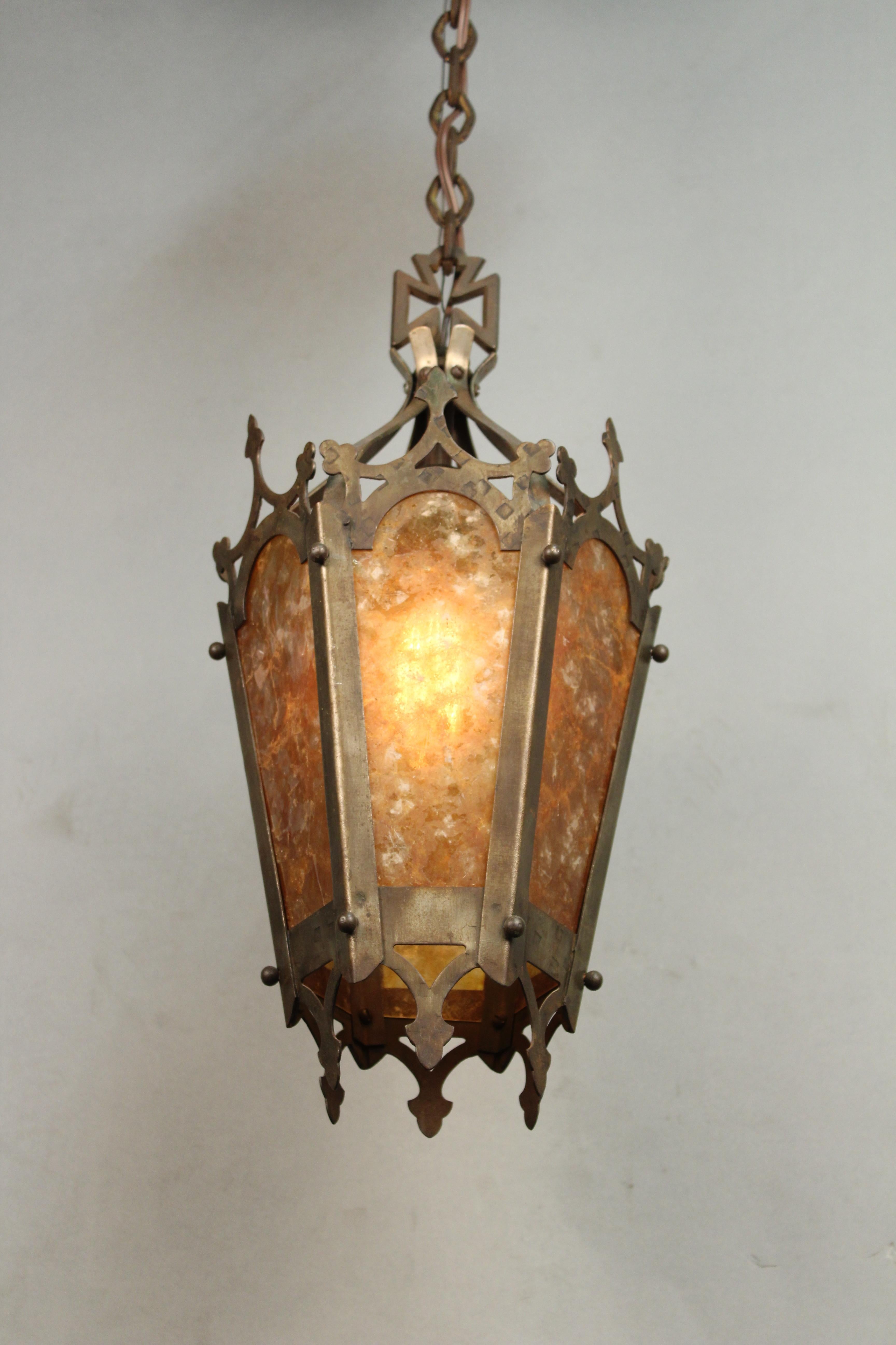 Spanish Colonial Classic 1920s Spanish Revival Mica Faceted Pendant