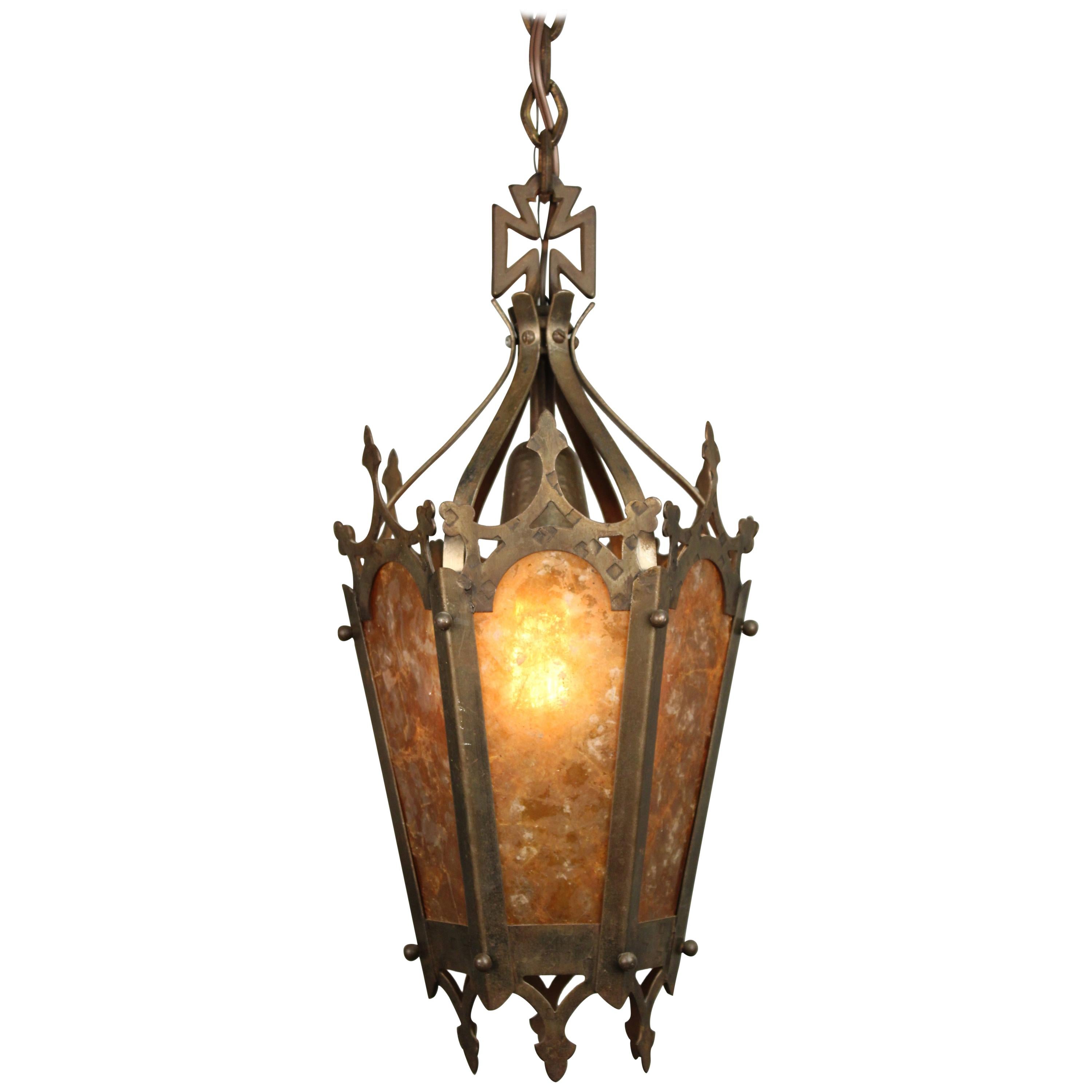 Classic 1920s Spanish Revival Mica Faceted Pendant