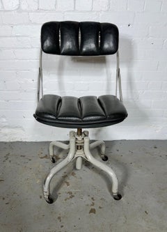 Classic 1930s DoMore Industrial Swivel Adjustable Rolling Desk Chair