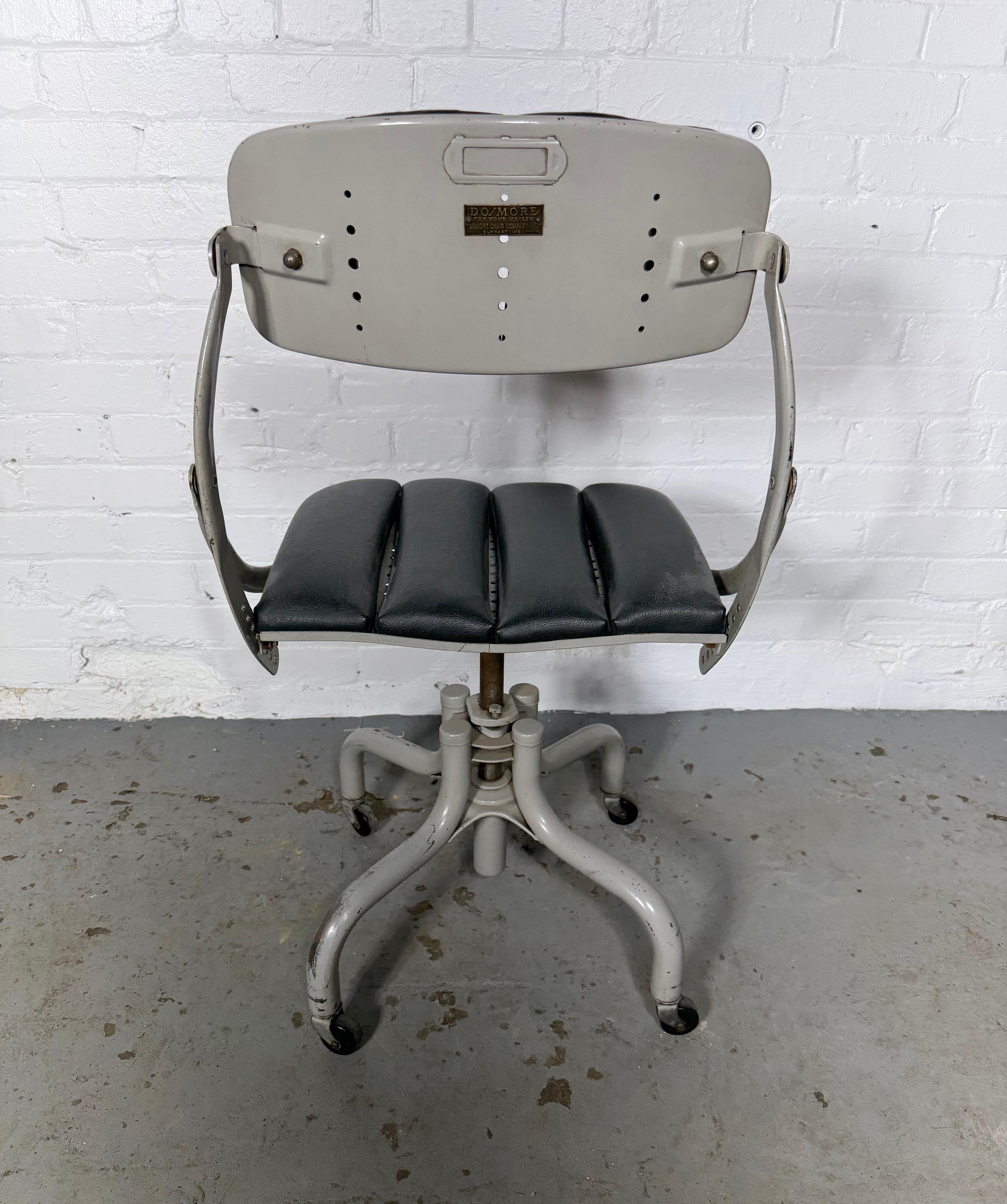 Classic 1930s DoMore Industrial Swivel Adjustable Rolling Desk