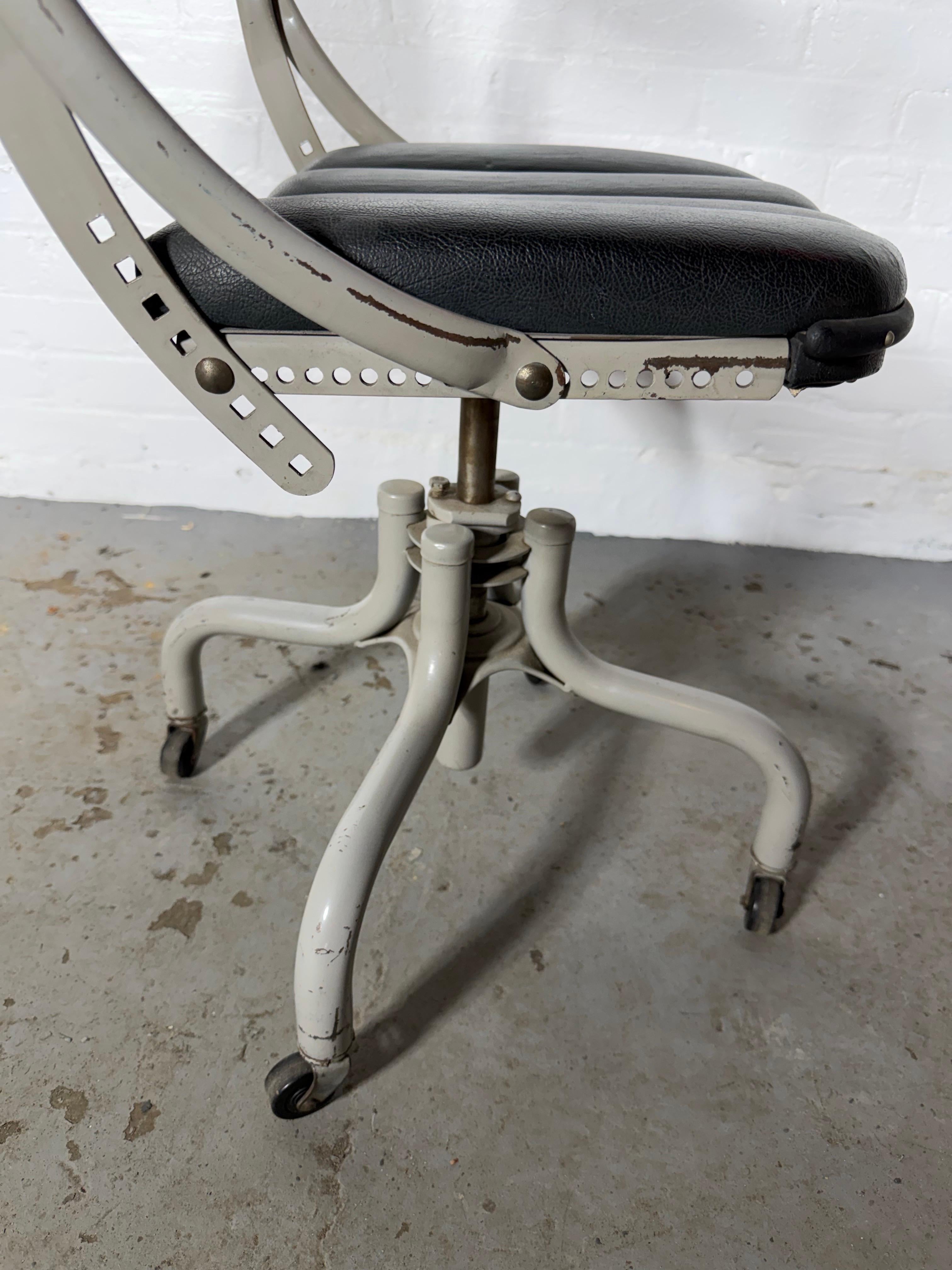 Classic 1930s DoMore Industrial Swivel Adjustable Rolling Desk