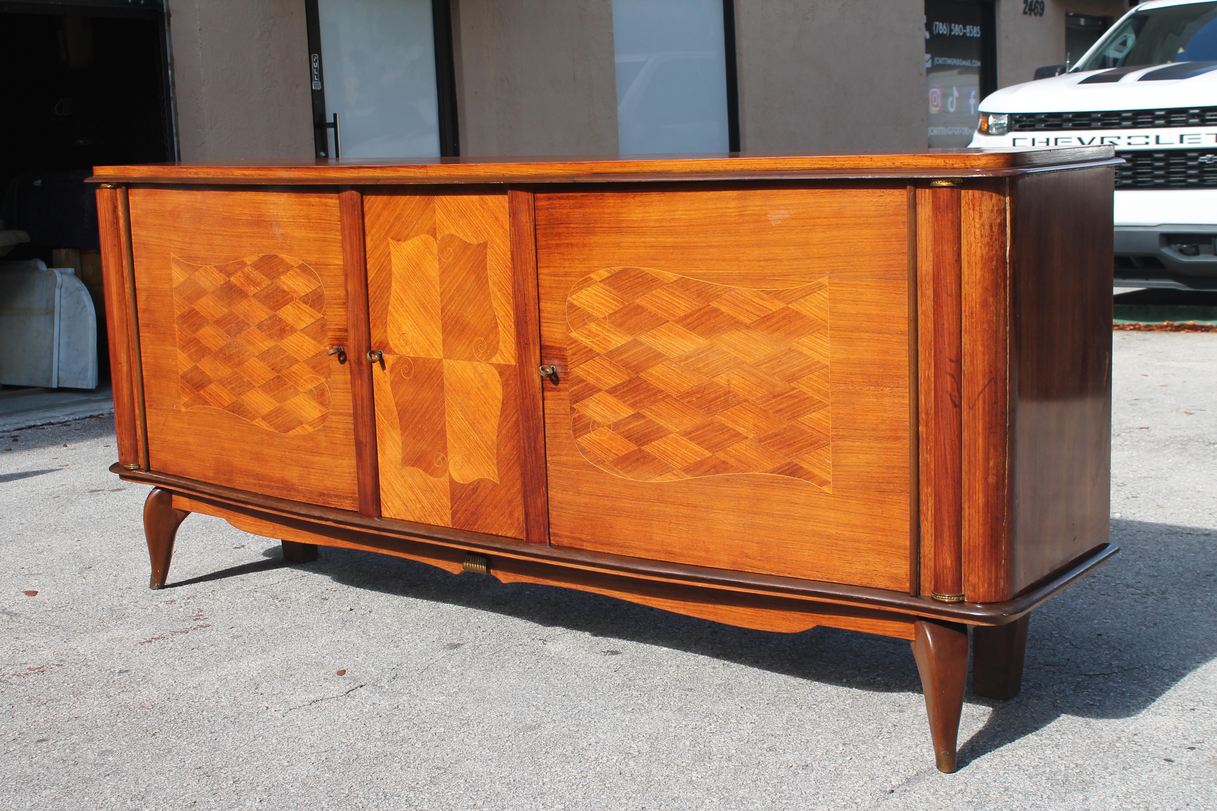 Mid-20th Century Classic 1940's French Art Deco Palisander Buffet / Sideboard Style Jules Leleu For Sale