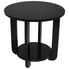 Classic 1940s Vintage French Art Deco Ebonized Side Table or Coffee Table