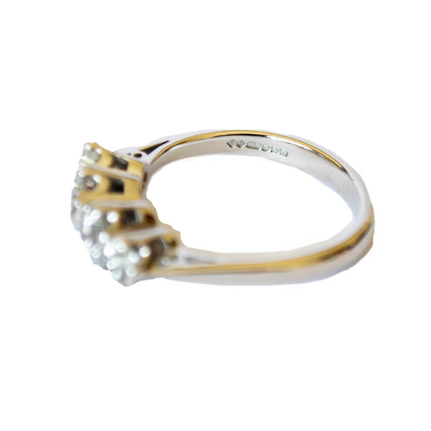 Brilliant Cut Classic 1950-1955 Diamond 1.60 ct Gold Ring For Sale