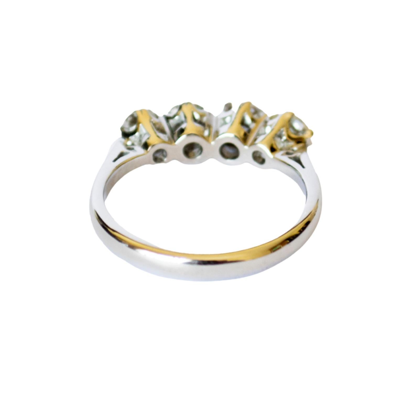 Classic 1950-1955 Diamond 1.60 ct Gold Ring In Good Condition For Sale In MADRID, ES