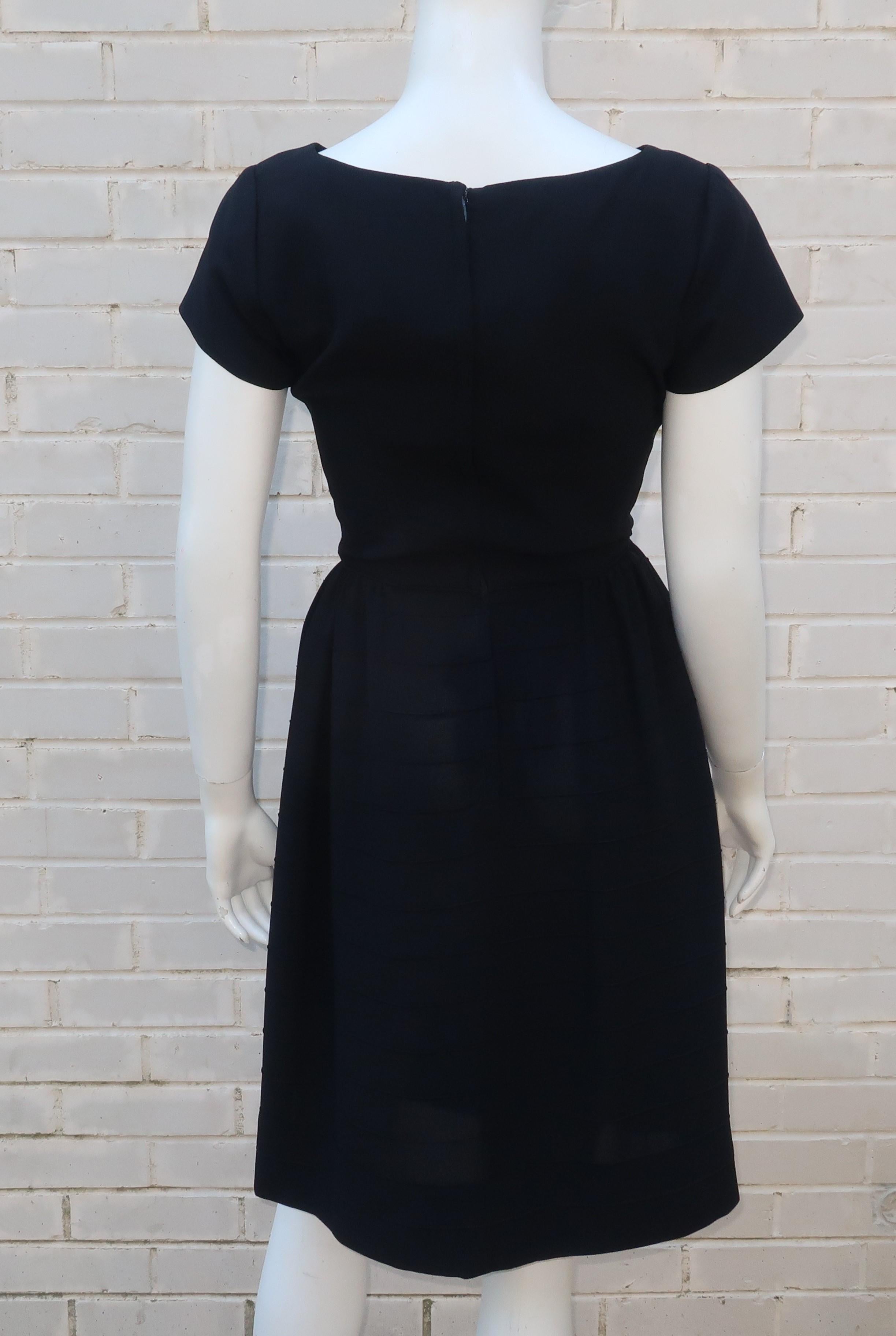 Classic 1950's Best & Company Little Black Dress With Bows 4